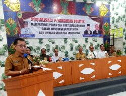 Kesbangpol Barut Sosialisasi Pendidikan Politik Mendorong Masyarakat Agar Partisipasi untuk Suksesnya Pemilu 2024  
